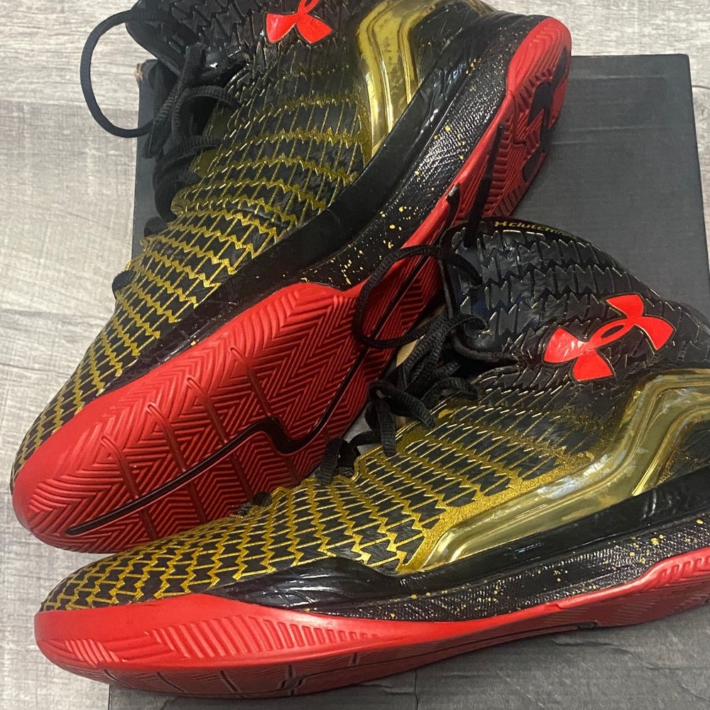 Under Armour Men's Black, Red, and Yellow Athletic Shoes